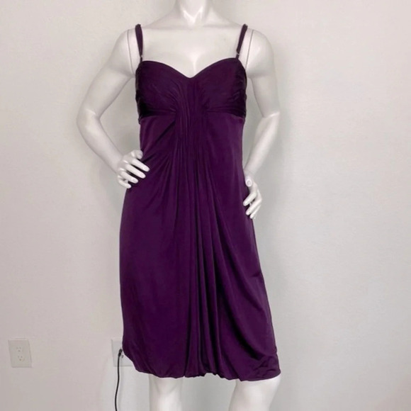 Laundry By Shelli Segal "NEW" Purple Sweetheart Neck Bubble Hem Dress Size 12 - Picture 1 of 8